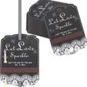 100pcs Rustic White Lace Wedding Sparkler Tags with Match Holder and Striker Send Off Exit Tags for Wedding,Black