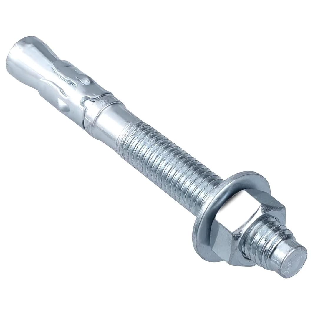 2 x Party Animals 1/4 x 3-3/4 Inch Wedge Anchor, 10 PCs Zinc-Plated Industrial Anchor Bolts for Cement, Concrete