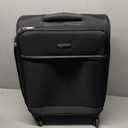 18" Medium Carry-On Softside Expandable Suitcase with 360-Degree Spinner Wheels, Telescoping Handle, Zippered Pocket and Straps, Black