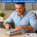 Sharp Pebble Premium Whetstone Knife Sharpening Stone 2 Side Grit 1000/6000 Waterstone- Whetstone Knife Sharpener- NonSlip Bamboo Base & Angle Guide