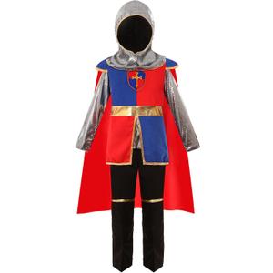 SIZGAROOT Knight Costume Kids Boys Medieval Knight Costume Halloween Party Dress Up (10-12 Years)