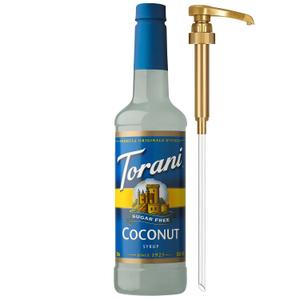 Torani Sugar Free Coffee Syrup, Coconut Flavored Syrup for Drinks, Zero Calorie, Pump Included, 25.4 Fl Oz
