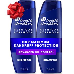 Head & Shoulders AntiDandruff Shampoo with 1% Selenium Sulfide, Clinical Strength Advanced Oil Control Twin Pack, Seborrheic Dermatitis Relief, Oily Scalp, 13.5 fl oz Each