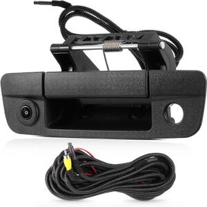 Tailgate Handle Backup Camera Fit for Dodge RAM 1500 2009-2017,Fit for Dodge RAM 2500 3500 2010-2017 Tailgate Reversing Rear View Park Assist Camera RCA Plug Replaces 68084284AB