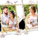 Geelin 2 Pcs 5"x7" Gold Picture Frame with High Definition Glass Ornate Pretty Floral Metal Picture Frame Golden Tabletop Display Decor Gift for Wedding Women Home Decor Graduation Commemorate