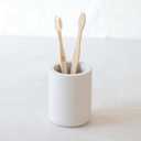 Selegna Drying Stone Toothbrush Holder, Diatomite Toothbrush Holders for Bathroom, Quick Drying Electric Toothbrush & Toothpaste Holder Cup, Diatomaceous Earth Bathroom Sink Organizer (Light Grey)