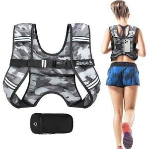 BAGAIL Weighted Vest, 5lbs Weight Vest with Detachable Phone Pouch, Rucking Vest for Women, Men, Walking, Weight Loss, Training, Running