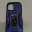 DEERLAMN Case for iPhone 17 6.3-Inch with Slide Camera Cover + Screen Protector (2 Packs), Rotated Ring Kickstand Military Grade Shockproof Protective Cover-Navy Blue