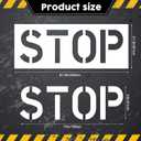 Stop Stencil, 24" Tall Letters for Pavement – Foldable Silicone Reusable Stencil for Asphalt & Concrete – 32"x82" Outer Size, 1mm Thickness – Ideal for Painting Stop Signs & Pavement Lines