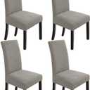 NORTHERN BROTHERS Dining Stretch Chair Covers Parsons Chair Slipcover for Dining Room Set of 4,Taupe