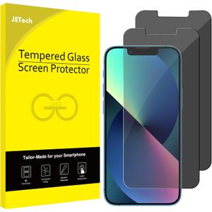 JETech Privacy Screen Protector for iPhone 16e 2025, iPhone 13/13 Pro 6.1-Inch, Anti Spy Tempered Glass Film, 2-Pack