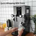 Commercial Milk Frother, 2500W 110V Automatic Steam Boiling Water Machine Electric Steam Milk Frothing Machine Espresso Coffee Milk Foam Machine Steamer with LED Display for Coffee Tea Shop, Upgrated