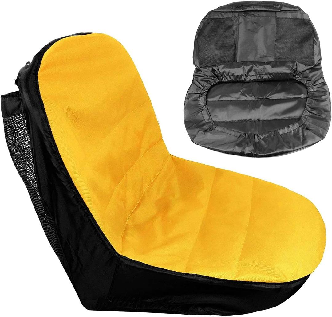 Riding Lawn Mower Seat Cover Compatible with John Deere,Tractor Seat Cover Compatible with Cub Cadet,for Craftsman,Mower Seat Cushion (Medium) (Yellow)