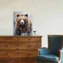 2 x ForJoy Bear Decor Bear Art Wall Decor Rustic Woodland Bears Paintings Canvas Decor for Bedroom and Living Room (16"X24"X1 Panel)