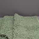 ACCUMTEK Tauso Striped Sage Green Bathroom Rug Set 3 Pieces Ultra Soft, Non Slip Chenille Toilet Mat, Absorbent Plush Shaggy Bath Mats for Bathroom, Bedroom, Kitchen