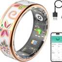 Enamel Craft Smart Ring for Women & Men, No Subscription Fitness Tracker with Heart Rate, Sleep Tracking, SpO2  IP68 for iOS & Android (Enamel Color, 11)
