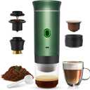 Tinkerty Portable Electric Espresso Machine, Portable Coffee Maker for Travel, SelfHeating Car Espresso Maker, Compatible with Ground Coffee & NS Capsule for Camping, RV, Travel, Office