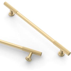Asidrama 10 Pack 7.5 Inch(192mm) Brushed Gold Cabinet pulls Kitchen Cabinet Handles, Cabinet Pulls Kitchen Cabinet Hardware for Cupboard Drawer Pulls (7.5" Hole Center, Brushed Gold)