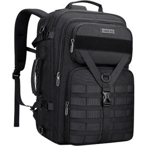 WITZMAN Carry On Travel Backpack for Men Large Convertible 45L Fit 17 Inch Laptop Backpack 3 in 1 Bag for Airline Approved(B688 Black)