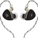 SIMGOT EM6L in Ear Monitor, 1DD + 4BA Hybrid Driver IEM Earphones, Gaming/HiFi Wired Earbuds with 3D-Printed Resin Housing, with Detachable Silver-Plated Cable for Musician Audiophile