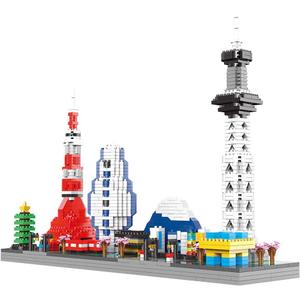 Japanese Architecture Tokyo Skyline Micro Building Blocks for Adults and Kids Ages of 14+  Challenging Construction Set 1880 Pieces, Perfect Home and Office Decoration
