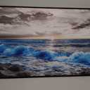 FUHAIHUA Black Framed Canvas Wall Art For Living Room Large Wall Decor For Office Bedroom Decorations Ocean Wave Landscape Picture Modern Painting Artwork Room Mural Aesthetic Home Decor 30x60 In (60L" x 30W")