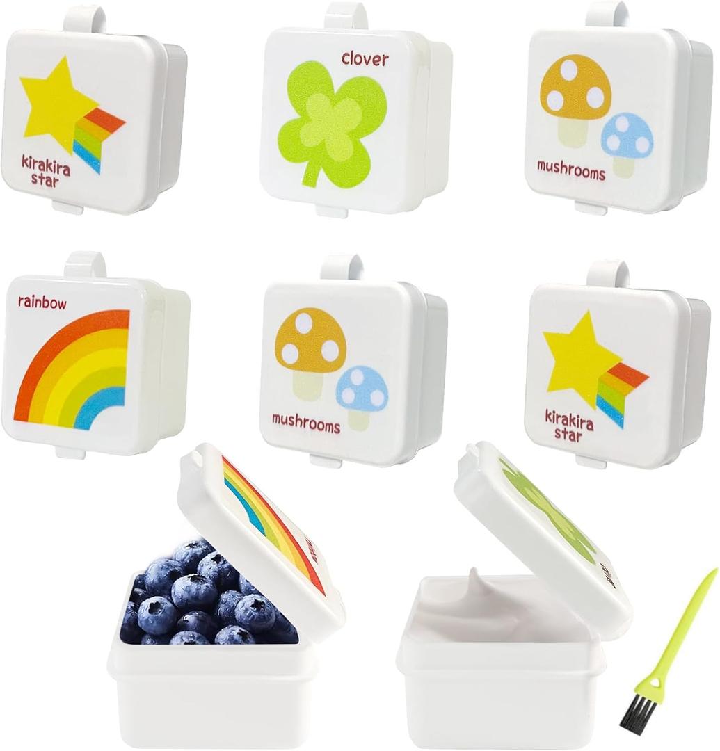 8 Pack Salad Dressing Container To Go, Small Condiment Containers with Lids, Reusable Sauce Containers, Plastic Condiment Cup, Leak-proof for Lunch Bento Box Kids