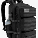 50L Military Tactical Backpack Large Day Backpack for Men Molle Army 3 Days Assault Pack Bug Out Bag Water Resistant and Heavy Duty Hiking Treeking Rucksack - Black