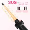 Ufree 5 in 1 Curling Iron with Interchangeable Ceramic Barrels (0.35"-1.25"), Curling Wand Set with Flat Iron Hair Straightener, Instant Heat Up, Dual Voltage Hair Curler, Gifts for Women (Rose Gold)