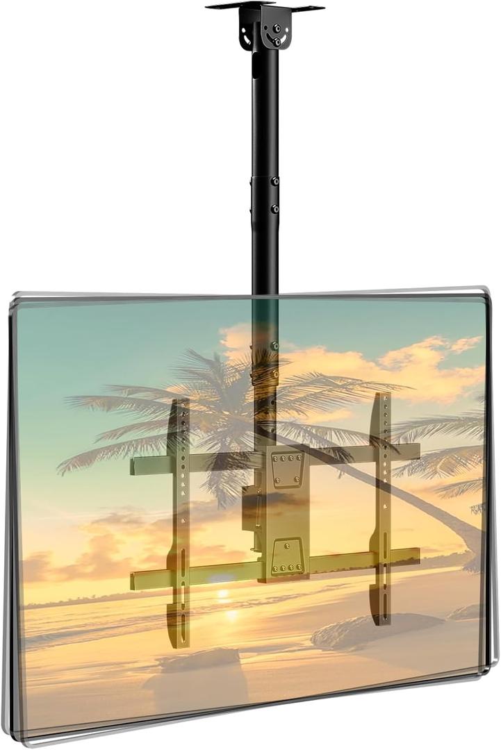 Ceiling TV Mount for 43-86 Screens, Hanging TV Bracket with Height Adjustable Pole Fits Most LCD LED OLED 4K TVs Supports up to 132lbs, Max VESA 600x400mm,Black