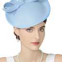 BABEYOND Derby Hats for Women Kentucky Fascinators Tea Party Hats Headband Felt Large Fascinator for Wedding (One Size, Blue)