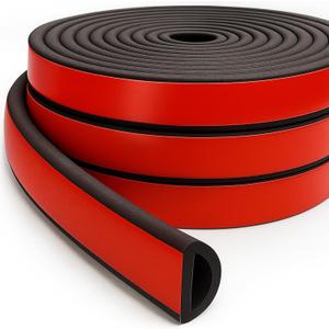 Weather Stripping Door Seal Strip 26FT  EPDM D-Shape Foam Rubber with Tape for Home Door, Window, Garage, RV, Truck, Boat, Marine Hatch  0.75"x0.375"