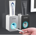 Automatic Toothpaste Dispenser for Kids, 2 PCS Toothpaste Squeezer for Kids & Family Shower Decor, is Wall Mounted Bathroom Accessories Organizer-Grey
