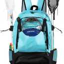 EALER ELB100 Lacrosse Bag, Turf Lacrosse Backpack Bag, XX-Large, Lake Blue