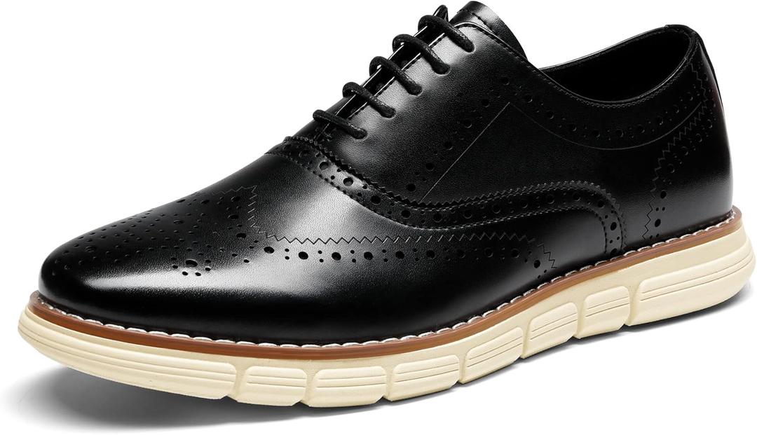 Bruno Marc Men's Crossflex Dress Sneakers Wingtip Derby Casual Oxford Formal Shoes (10)