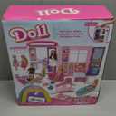 Doll House Portable & Foldable Dollhouse w/ 60+ Pcs & 2 Dolls, Play House Toy with Bedroom Bathroom Kitchen Furniture Playset, Playhouse Birthday Gift for Girl Kid Toddler