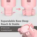 Seven Sparta Car Cup Holder Expander Organizer with Adjustable Base, Compatible with Hydro Flasks 32/40 Ounce, Compatible with Yeti Ramblers 20/26/30 Ounce, Other Bottles in 3.4"-3.8" (Pink)