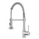 OWOFAN Kitchen Faucet with Pull Down Sprayer Industrial 1 Handle 1 Hole Or 3 Hole Faucet for Farmhouse Camper Laundry Utility Rv Wet Bar Sinks Stainless Steel Brushed Nickel