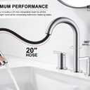 KENES Chrome Pull Down Bathroom Faucet, 8 Inch 2 Handle Widespread Bathroom Faucet 3 Hole with Pull Out Sprayer, Bathroom Sink Faucet with Pop Up Drain & Supply Lines LJ-9068-5