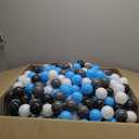 STARBOLO Ball Pit Balls Pack of 100 200 500 - BPA&Phthalate Free Non-Toxic Crush Proof Play Pit Soft Plastic Ball for 1 2 3 4 5 Years Old Toddlers Baby Kids Birthday Pool Tent Party (Blue+Black/Gray/White)