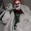 [ Glowing Body ] 2 Pack 5 Ft Light Up Halloween Hanging Clown Decorations with Purple & Red LED Lights, Scary Props Decor for Yard Haunted House Party Outdoor Decoration