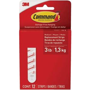 Command Medium Refill Strips [Removable]: 12-Pack (White) / 12-Pack