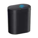 Jinligogo 5 Gallon Bathroom Trash Can with Lid, Automatic Motion Sensor Black Trash Can, Touchless Slim Waterproof Garbage Bin for Kitchen, Bedroom, Office, and Bathroom