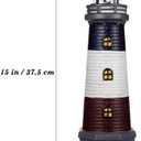 Yardwe Solar Garden Lighthouse Decor Waterproof Outdoor Solar-Powered Lighthouse Statue for Yard Lawn Patio Landscape Lighting
