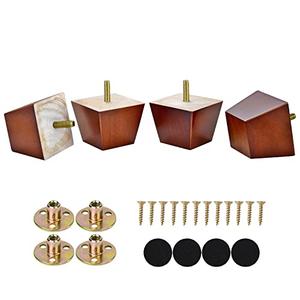 Michanco 2 inch Sofa Legs Square Furniture Feet Screw in Wood Replacement Leg Set of 4 for Ottoman Couch Armchair Recliner