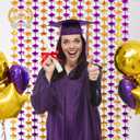 Mega-L 2026 Graduation Party Decorations, 2 Pack Purple and Gold Foil Fringe Curtain 3.3x6.6 ft, Tinsel Streamer, Graduation Photo Booth Prop Streamer Backdrop for High School College University Party