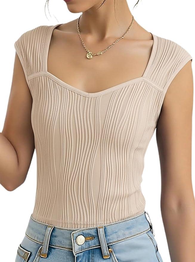 Girls Crop Top Textured Cap Sleeve T Shirt Slim Fitted Tee Cute Summer Tops Khaki 13-14 Years