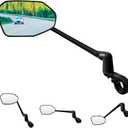 Bike Mirror, Aluminum Handlebar Mount Foldable & Adjustable Bicycle Mirror, HD Real Glass Rear View Mirror for E-bike Scooter MTB, Mountain Bike & City Bikes (Left 0.87-1")