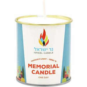 The Dreidel Company Tin Memorial Candle Yahrzeit Candle, 2 Pcs