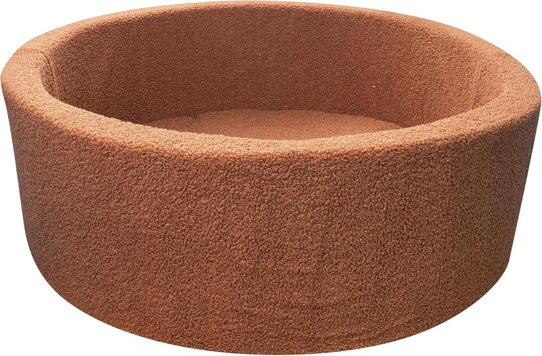 Kids Foam Ball Pits for Toddlers Babies Dogs Cats, Soft Infant Baby Ball Pit Pool for Girls and Boys Gifts, (Balls NOT Included) Imitation Teddy Colours (35.4IN/90CM, Brown)